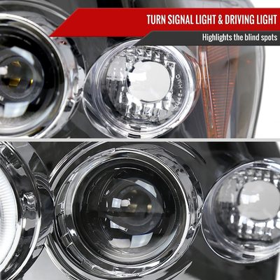 1998-2002 Honda Accord Dual Halo Projector Headlights Chrome/Clear Lens