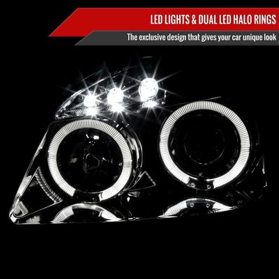 2005-2010 Chevy Cobalt Pontiac /Pursuit Dual Halo Projector Headlights Chrome