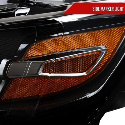 For Chevrolet Impala 2014-2020 Factory Style Projector Headlights Jet Black Housing Clear Lens
