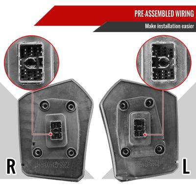 2019-2022 GMC Sierra 1500 Heated Chrome Towing Mirrors Clear Lens Turn Signal