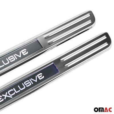 Mercedes GLK GLC Class Door Sill Scuff Plate Illuminated Exclusive Stainless Steel Silver 4Pcs