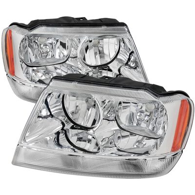 1999-2004 Jeep Grand Cherokee Factory Crystal Headlights Amber Reflectors
