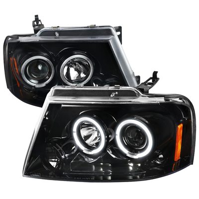 2004-2008 Ford F-150/ 06-2008 Lincoln Mark LT Dual Halo Headlights Jet Black