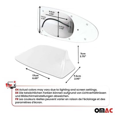 Genesis Car Shark Fin Antenna Roof Radio AM/FM Signal White