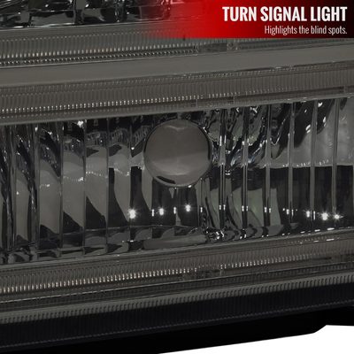 2005-2007 Ford F250/350/450 SuperDuty Dual LED C-Bar Factory Headlights Smoked