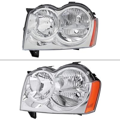 2005-2007 Jeep Grand Cherokee Factory Style Headlights Chrome/Clear Lens