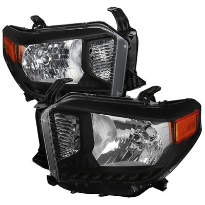 2014-2021 Toyota Tundra Factory Crystal Headlights Amber Reflectors Matt Black