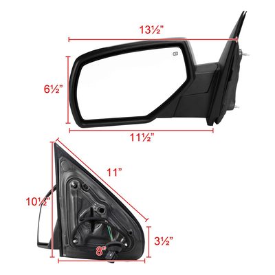 2014-2018 Chevy Silverado/ Sierra Black Heated Side Mirror Puddle Light Driver