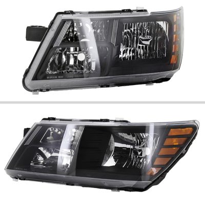 2009-2020 Dodge Journey Factory Style Headlights Matte Black/Clear Lens