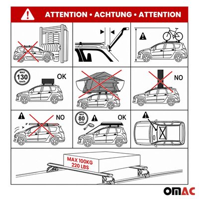 2006-2011 Audi A6 Avant Roof Rack Cross Bars Silver