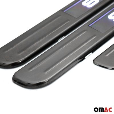 Toyota Door Sill Scuff Plate Illuminated Sport Stainless Steel Dark 4 Pcs