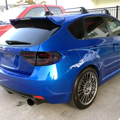 2008-2014 Subaru Impreza WRX Hatchback LED Tube Tail Lights Glossy Black/Clear
