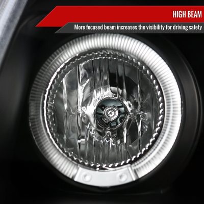 2005-2015 Nissan Xterra Dual Halo Projector Headlights Matte Black/Clear Lens