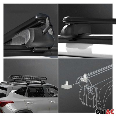 2025-2026 Infiniti QX80 Roof Rack Cross Bars Luggage Carrier Alu Black 2x