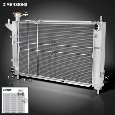 1994-1995 Ford Mustang 3.8L 5.0L Manual Transmission Alu 3-Row Radiator