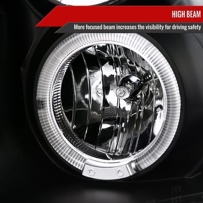 2009-2018 Dodge RAM 1500 / RAM 2500 3500 Dual Halo Headlights Matte Black