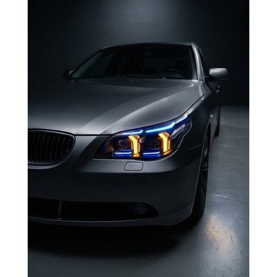 BMW 5 Series E60 Snake Eye LED Headlight Assembly with Dual-Color DRL 2003 - 2010