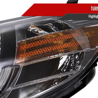 2004-2005 Honda Civic Projector Headlights R8 LED Light Strip Matt Black/Clear