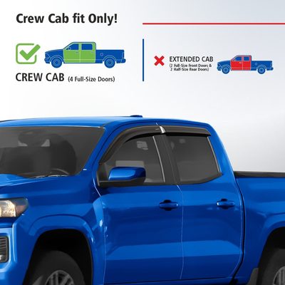 Goodyear Wind Deflectors for Chevrolet Colorado 2023-2026 Crew Cab Smoke 4Pcs