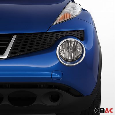 2011-2014 Nissan Juke Fog Light Headlight Lamp Surround Cover Silver 2 Pcs