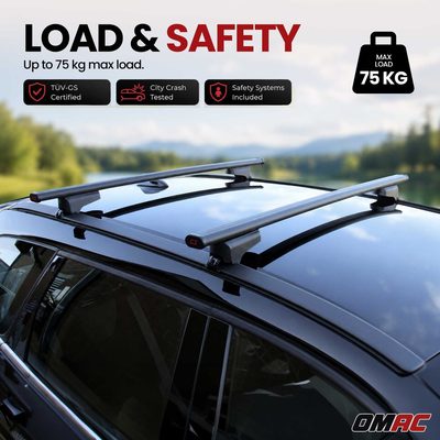 G3 Roof Racks for BMW X1 2023-2026 Steel Lockable 2Pcs Black