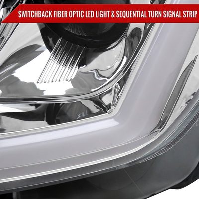 2008-2013 Infiniti G37/ 2014-2015 Q60 LED Signal Headlights Chrome Glossy Black
