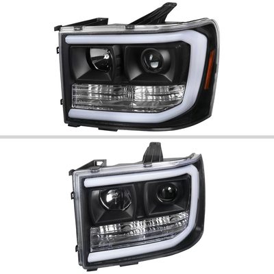 2007-2013 GMC Sierra 1500 1500HD 2500HD 3500HD LED C-Bar Headlights Black