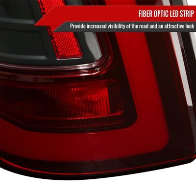 2009-2018 Dodge RAM 1500 2500 3500 LED Bar Tail Lights Matt Black/Red Clear
