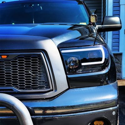 2007-2013 Toyota Tundra/ 2008-2017 Sequoia LED C-Bar Projector Headlights Smoke