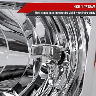 2009-2014 Ford F-150 LED Tube Factory Style Headlights Chrome/Clear Lens
