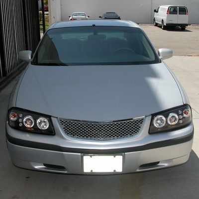 2000-2005 Chevy Impala Dual Halo Projector Headlights Matte Black/Clear Lens