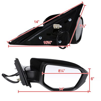 2016-2018 Honda Civic Glossy Black 5Pin Heated Side Mirror Passenger Side