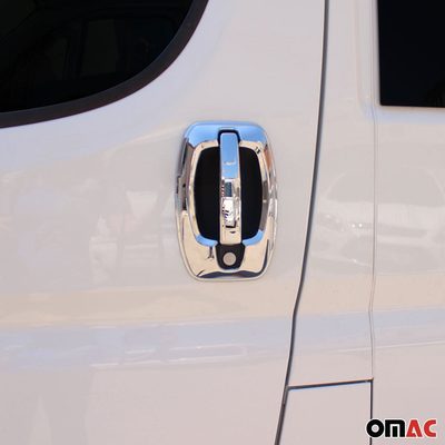 2014-2022 RAM ProMaster Car Door Handle Cover Protector Silver Chrome 8 Pcs