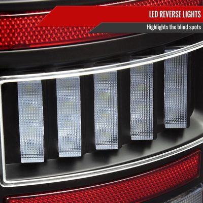 2002-2006 Dodge RAM 1500/2500/3500 Red LED Bar Tail Lights Matte Black/Clear
