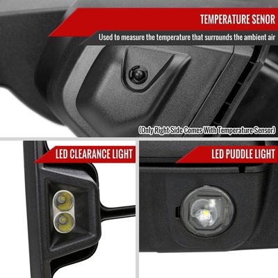 2019-2022 GMC Sierra 1500 Heated Black Towing Mirrors Smoke &Clearance Lights