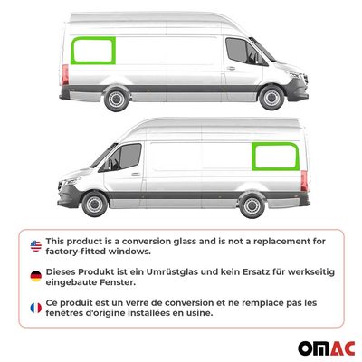 2006-2018 Mercedes Sprinter W906 Window Glass Rear Left & Right Side Set L3 L4