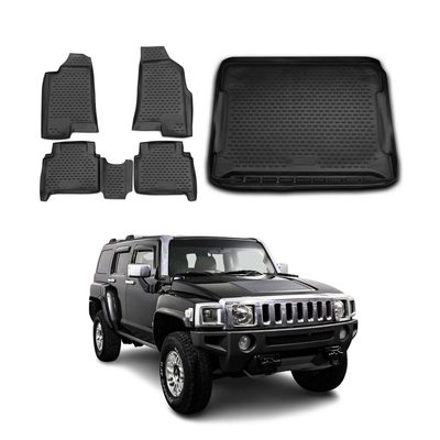 2006-2010 Hummer H3/H3T Floor Mats & Cargo Liner Full Set All Weather Black