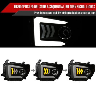 2014-2021 Toyota Tundra LED CBar Projector Headlights Arrow Turn Signals Smoke