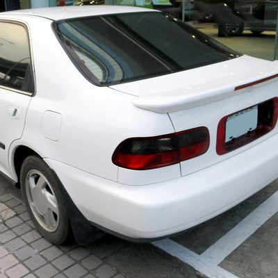 1992-1995 Honda Civic Tail Lights Chrome Housing/Red Smoke Lens