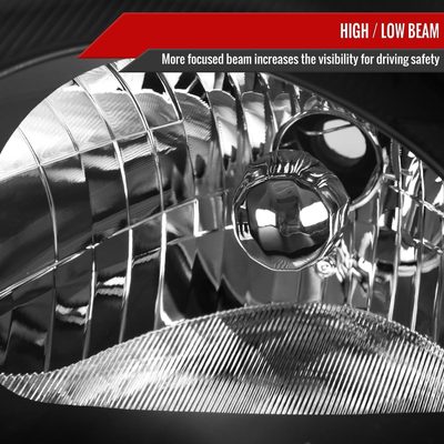 2000-2005 Mitsubishi Eclipse Factory Style Crystal Headlights Matt Black/Clear
