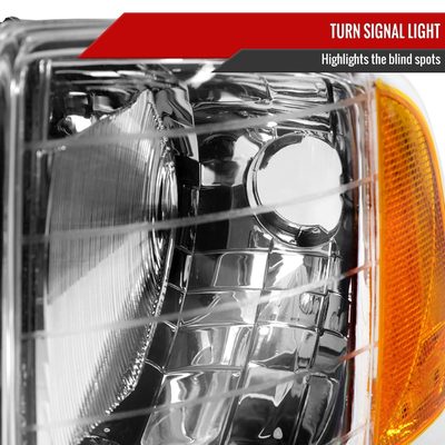 1999-2001 Dodge RAM 1500 Sport Factory Headlights and Corner Lights Chrome