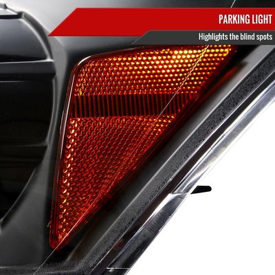 2008-2012 Honda Accord Sedan Single Halo Headlights LED Light&LED Signal Black