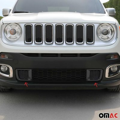 2015-2018 Jeep Renegade Front Bumper Trim Molding Dark 2 Pcs