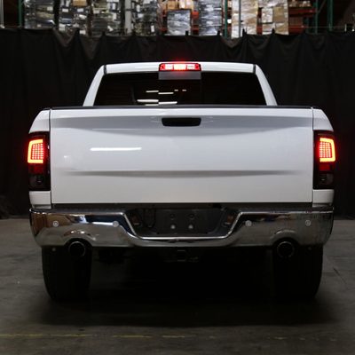 2009-2018 Dodge RAM 1500 2500 3500 White Bar LED Tail Lights Black/Smoke