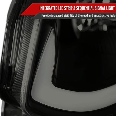 2003-2007 Infiniti G35 Coupe LED Projector Headlights Turn Signals Black Smoke