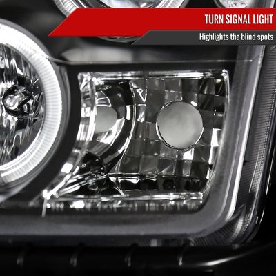 2006-2009 Ford Fusion Dual Halo Projector Headlights Matte Black/Clear Lens