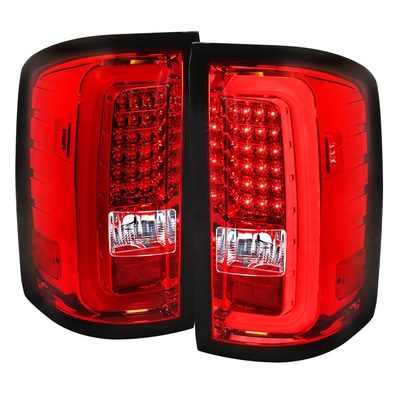 2014-2018 GMC Sierra 1500/2500HD/3500HD LED Tail Lights Chrome/Red Lens
