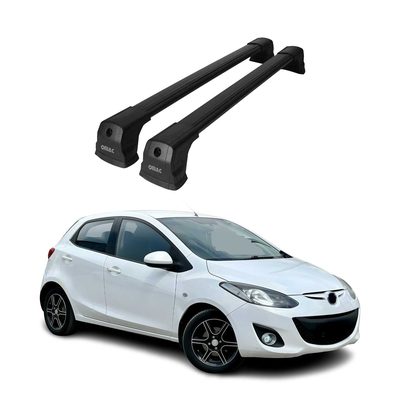 2011-2014 Mazda 2 Sport Roof Rack Cross Bars Black