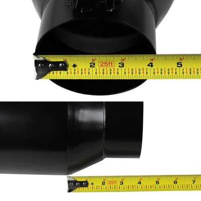 Universal 4" Inlet/6" Outlet Black Stainless Steel Bolt-On Angled Exhaust Tip