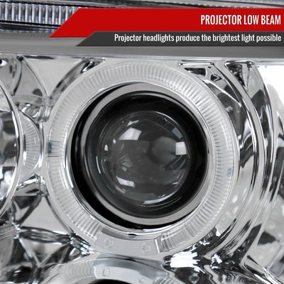 2005-2015 Nissan Xterra Dual Halo Projector Headlights Chrome/Clear Lens